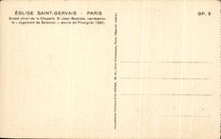 CPA Paris Church Saint Gervais Large Stained glass Of the Vault St Jean