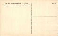 CPA Church Saint Gervais Paris vault Commemorative Of the Bombardment