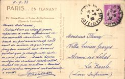 CPA Paris mientras que da un paseo nuestra senora y estatua del co Genevieve