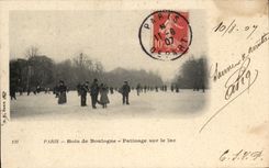 CPA Paris Bois de Boulogne Ice-skating on the lake