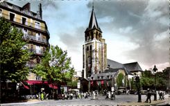 CPA Paris Places Saint Germain Close and the Church
