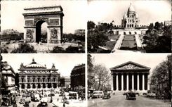 CPSM Paris Arc De Trimophe de Etoile la opera del corazon de la consagracion la iglesia de la Madeleine