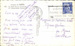 CPA Paris the Bridge Of the Harmony And the National Assembly