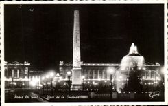 CPA Paris By Night Concord Square Places Harmony