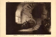 CPA Rembrandt Le Philosophe En Meditation Musee du Louvre Paris