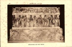CPA Sarcophage Des Neuf Muses Musee du Louvre Paris 