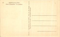 CPA Dijon Hotel Chamberlain the gardener