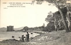 CPA Islands De Lerins Close Cannes Ille Saint Honorat the Castle Fort And the Convent