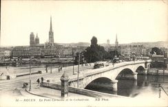 CPA Rouen the Bridge Crow Et La Cathedral