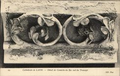 CPA Cathedral De Laon Detail Of Cornice Of the Southern Bottom Of the Transept