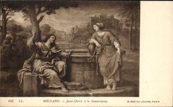 CPA Mignard Jesus Christ et la Samaritaine Musee Du Louvre Paris