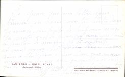CPA San Remo Hotel Royal Autocromie Nebbia
