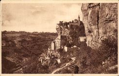 CPA En Quercy Rocamadour Vue generale au Levant