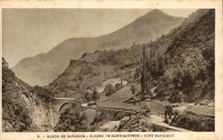 CPA Route De Gavarnie Gorges De Saint Saver Napoleon Bridge