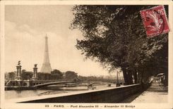 CPA Paris Pont Alexandre III Tour Eiffel