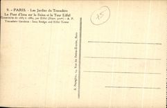 CPA Paris Les Jardins Du Trocadero Le Pont d'Iena Sur La Seine Et La Tour Eiffel