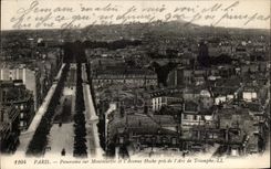 CPA Paris Panorama On Montmartre And the Avenue Shakes Taken Arc de Triomphe