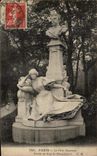 CPA Paris the Park Heap Statue De Guy De Maupassant