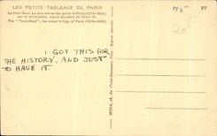 CPA Small Tableaux De Paris the bridge Last nines Barge