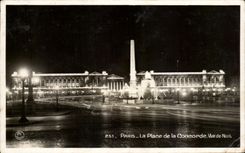 CPA Paris the Place of the Harmony Seen of Night