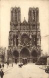 CPA Rheims the Cathedral Places Square