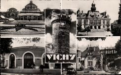 CPA Vichy Reine des Villes d'Eaux Le Casino L'Hotel de Ville