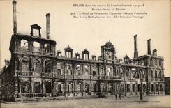 CPA Rheims In Its Annees De Bombardments the town hall Militaria