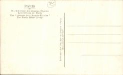 CPA Paris the Avenue of the Champs Elysees horses of Marly