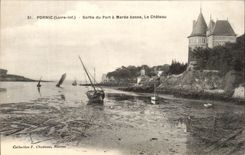 CPA Pornic Sortie du Port maree basse Le Chateau