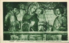 Collar Figilo E Santi de di Francisco Madonna del inferiore de Sitted CPA Chiesa