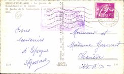 CPA Hendaye Plage Le Jardin du Rond Point et le Casino