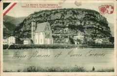 Parte posterior de CPA Nuova Italia Redenta Trento Chiesa S Apdliudte Trento