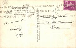 CPA Biarritz Le Rocher de la Vierge par Grosse mer