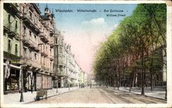 CPA Wiesbaden Wilhelmstrabe Street Guillaume William Street