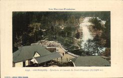 CPA the High Pyrenees Cauterets Hotel trade And Cascade Of the Bridge of Spain
