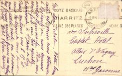 CPA Biarritz Les falaises et l'Hotel Regina