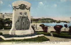 CPA Biarritz Monument a s M Edouard VII Et la Plage