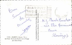 CPA Biarritz La Plate Forme du Rocher de la Vierge Par Gros Temps