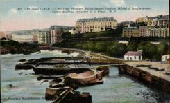 CPA Biarritz Pont Des Pecheurs Eglise Sainte Eugenie Hotel d'Angleterre Casino Bellevue et Casino