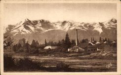 CPA Tarbes Vue Sur l'Adour Et Les Pyrenees