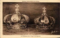 CPA Abbaye Notre Dame de Celles Les Couronnes de la Vierge et du Bambino