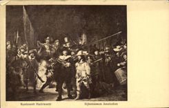 CPA Rembrandt nachtwacht Rijksmuseum Amsterdam Mousquetaires