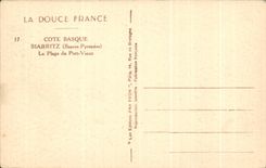 CPA La Douce France Cote Basque Biarritz La Plage Du Port Vieux