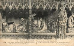 CPA Cathedrale de Chartres Pourtour du Choeur Adoration de l'enfant par les bergers et les anges