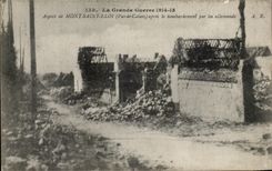 CPA Aspect de Mont Saint Eloi apres le bombardement par les allemands Militaria