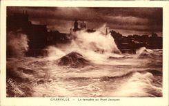 CPA Granville La Tempete au Pont Jacques