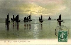 CPA Barques de Peche en Pleine Mer Bateaux 