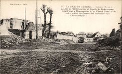 CPA La Grande Guerre Carency La Rue de I'Eglise Montevrain 