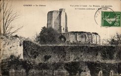 CPA Gisors Le Chateau Vue prise a l'ouest Le Donjon son Enceinte et l'enceinte exterieure