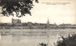 CPA Saumur La Loire Avec Perspective Vers Le Chateau